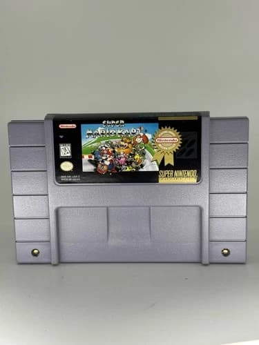 Nintendo Super Mario Kart SNES Video Game See Photos