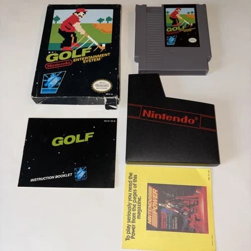 Golf - Black Box Nintendo NES Video Game - CIB Complete in Box Manual Insert