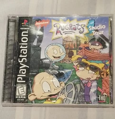 Rugrats Studio Tour PS1 Sony Playstation 1 Complete Black Label- Free Shipping