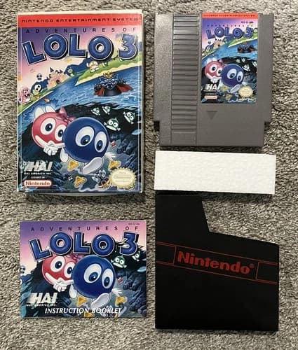 Adventures of Lolo 3 Authentic Original NES Nintendo Complete Next Day Ship