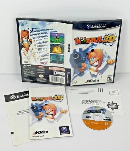 Worms 3D (Nintendo GameCube, 2004) w/ Manual Complete Tested