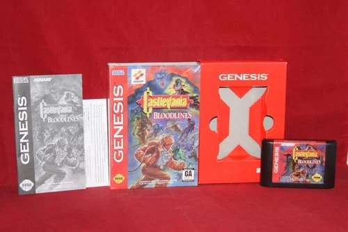 Castlevania: Bloodlines (Sega Genesis, 1994) Authentic Game Cartridge, CIB