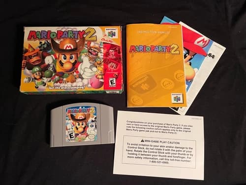 Mario Party 2 (Nintendo 64, 2000) Box Manual Complete CIB N64 NICE