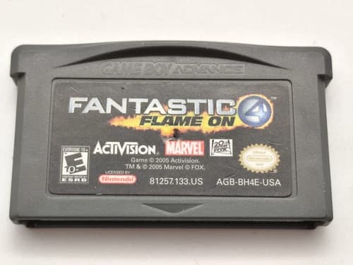 Fantastic 4: Flame On (Game Boy Advance GBA, 2005) *Cart Only* Authentic Saves!