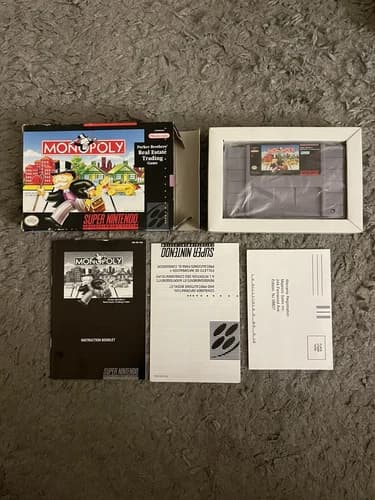 MONOPOLY Complete In Box CIB Super Nintendo SNES Tested
