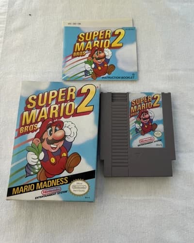 Super Mario Bros. 2, NES, Complete in Box, Great Condition