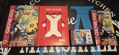Earthworm Jim Sega Genesis (cardboard box) CIB - Minty!