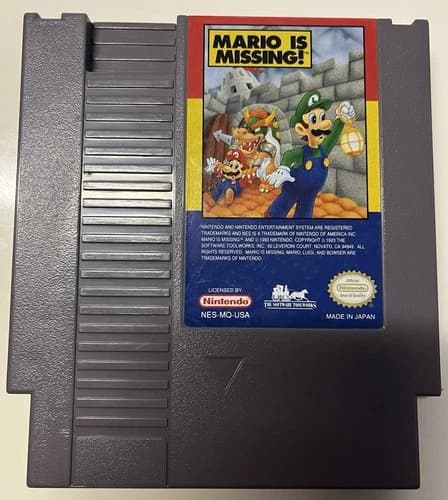 Mario is Missing! Nintendo NES - Luigi - Late Release 1993
