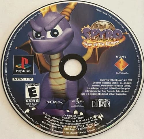 Spyro Year of the Dragon -BL (PlayStation, PS1) DISC ONLY | NO TRACKING | M2546