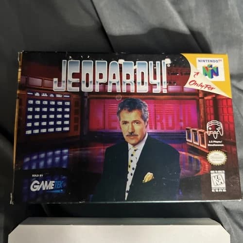 Jeopardy! (Nintendo 64, 1998) Box Manual Complete CIB N64