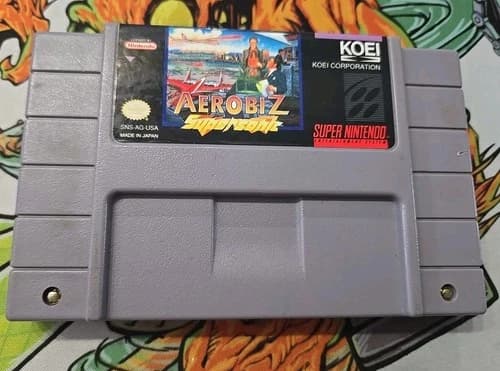 Aerobiz Supersonic SNES Super Nintendo Game Cartridge Koei Authentic