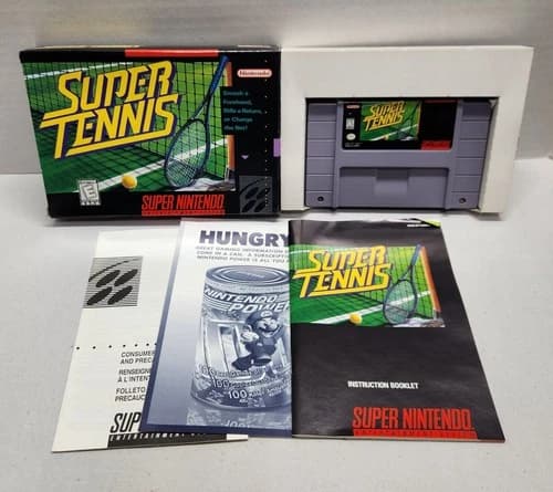 Super Tennis (SNES) Super Nintendo CIB Complete Box 1991 TESTED Free Shipping