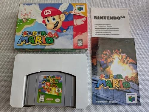Super Mario 64 Nintendo N64 1999 Complete In Box With Manual CIB