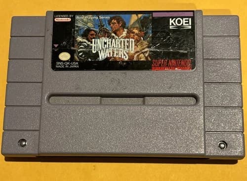 SNES Uncharted Waters Original Authentic Cartridge 1993
