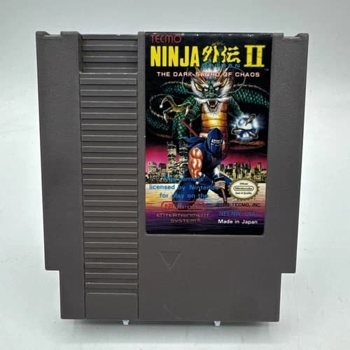 Ninja Gaiden II 2: The Dark Sword of Chaos (Nintendo, 1990) Authentic NES Cart