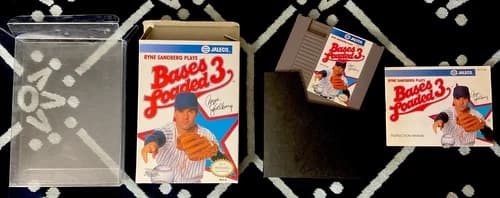 Bases Loaded 3 Ryan Sandberg Plays NES MINTY CIB Complete In Box NIntendo Game