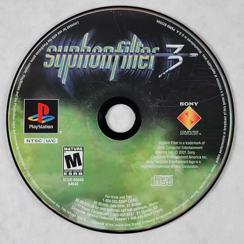 Syphon Filter 3 - Loose Sony PS1 Playstation 1 Disc