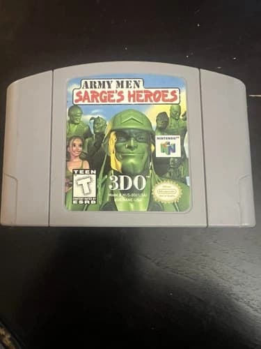 Vintage Army Men Sarge's Heroes Nintendo 64 N64 Game Cartridge 3DO T Teen
