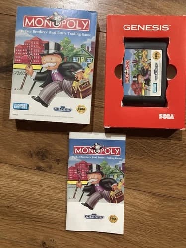 Monopoly Sega Genesis Game - Complete - Parker Brothers
