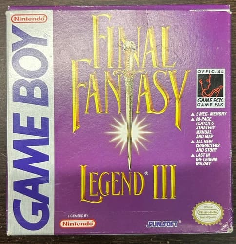 Final Fantasy Legend III - Game Boy | Complete w/ Box, Manual, Map | Squaresoft