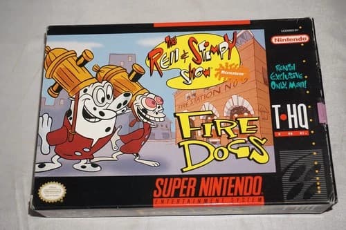 Ren & Stimpy Show: Fire Dogs (Super Nintendo SNES) Complete in Box CIB