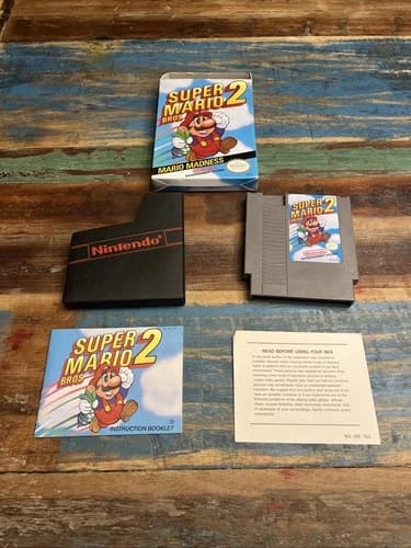Super Mario Bros. 2 NES Nintendo Complete CIB Authentic & Tested! CLEAN!!! Wow