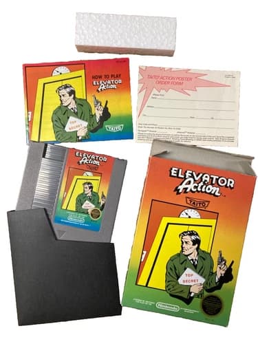 Elevator Action NES Nintendo CIB GENUINE Manual Box Order Form