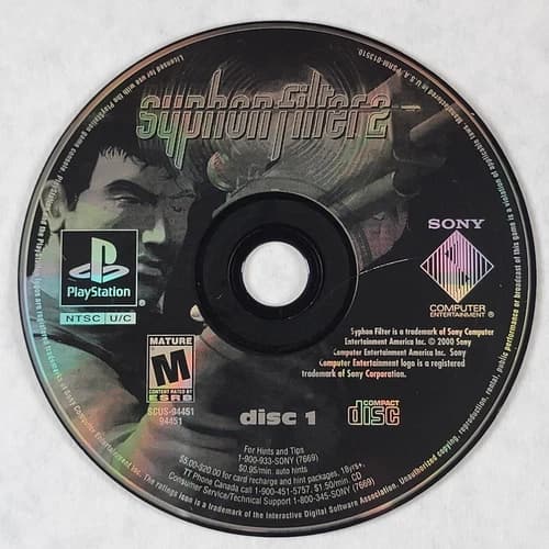 Syphon Filter 2 [Greatest Hits] Disc 1 of 2 - Loose Sony PS1 Playstation 1 Disc