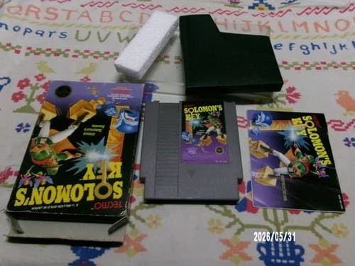 #1004 Solomon's Key For Nintendo NES With Box And Manual Tested Working