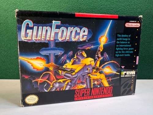GunForce (Super Nintendo SNES, 1992) Complete CIB Ex-Rental Kroger Authentic