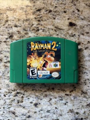 Tested Nintendo 64 N64 Rayman 2 The Great Escape Game Green Cartridge
