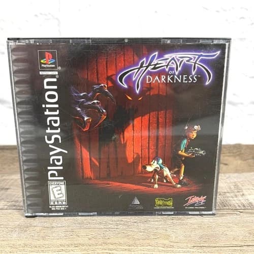 Black Label Heart Of Darkness PlayStation PS1 CIB Manual Reg No Glasses Tested