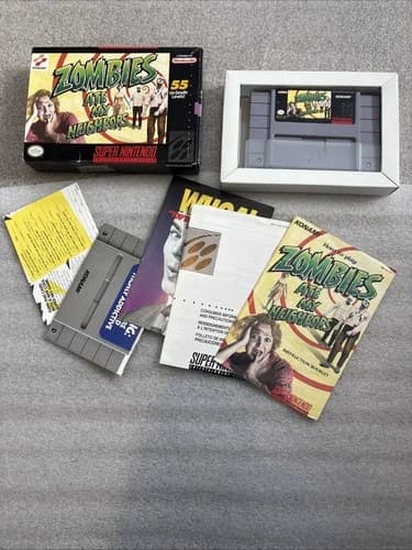 SNES Zombies Ate My Neighbors Complete CIB Tested Box Manual Very Nice