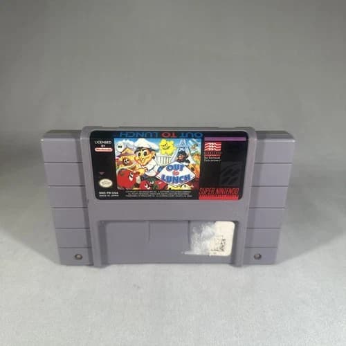 Out To Lunch Super Nintendo SNES, 1993 Authentic Cart Only Tested Works