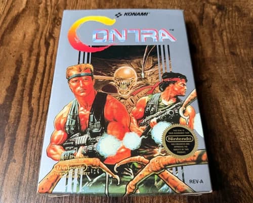 original Contra complete in box nintendo nes game GREAT SHAPE