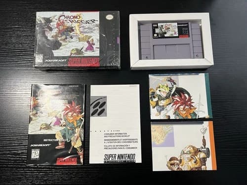 Chrono Trigger (Super Nintendo, SNES, 1995) Complete in Box CIB w/ Posters