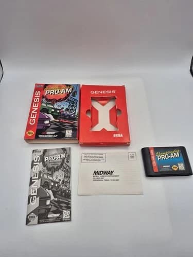Championship Pro-Am (Sega Genesis, 1992) CIB Complete w/ Registrati Card Tested