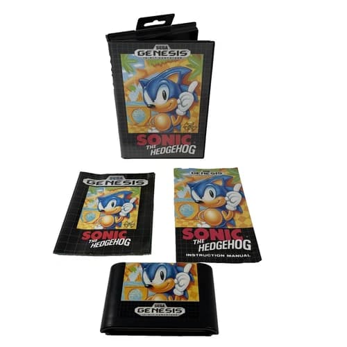 Sega Genesis Sonic the Hedgehog, NON ESRB Retail Version (1991) **CIB, RARE**