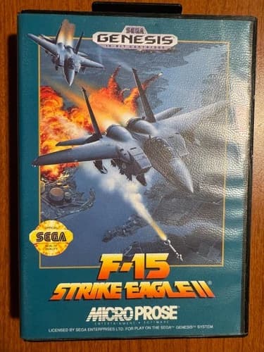 Complete F-15 STRIKE EAGLE II CIB Sega GENESIS Complete in Box Clean
