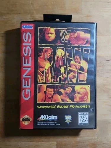 WWF Raw (Sega Genesis, 1994) Complete Tested And Authentic