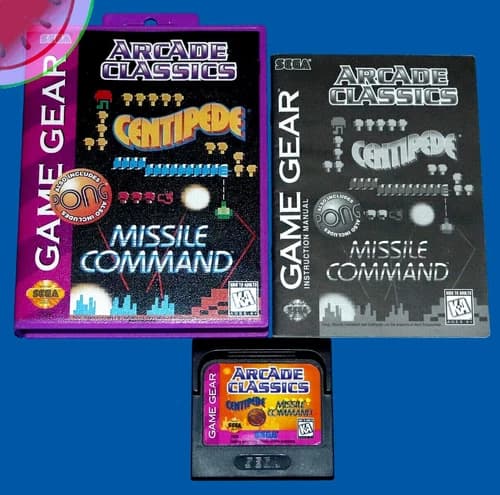 TESTED Sega GAME GEAR Centipede Pong ARCADE CLASSICS with Manual in NEW Box CIB