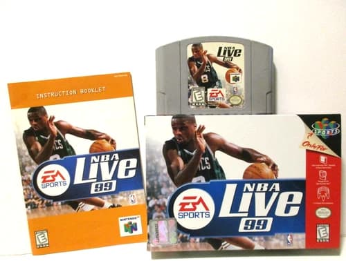 NBA Live 99 (Nintendo 64, 1998) N64 Game Box And Manual
