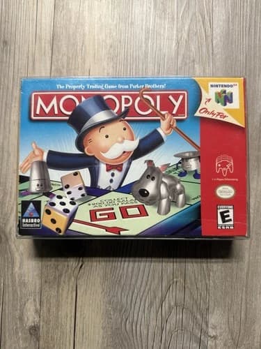 Monopoly N64 Nintendo 64 Cart, Box, Manual w/protector