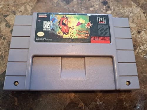 Timon and Pumbaa Jungle Games Super Nintendo SNES Authentic Working Free Ship