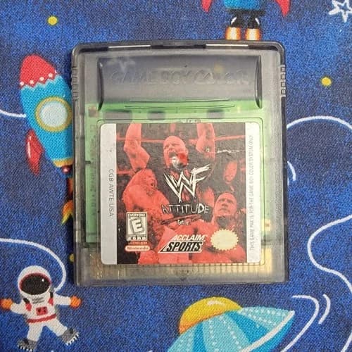 WWF Attitude Nintendo Game Boy Color 1998 GBG Authentic Cart Only TESTED WORKING