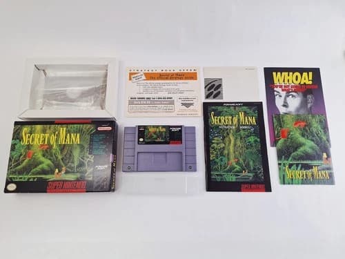 Secret of Mana Super Nintendo SNES • Complete in Box, 100% CIB Maps Registration