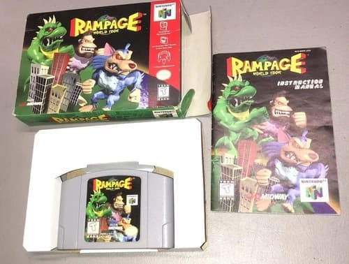 Rampage World Tour Nintendo 64 N64 Complete In Box CIB Authentic Clean Tested