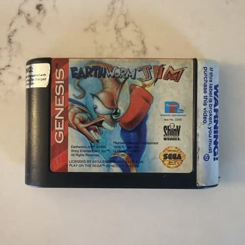 Earthworm Jim (Sega Genesis, 1994) - Cartridge Only Tested Blockbuster