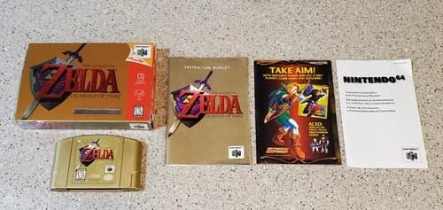 The Legend of Zelda Ocarina Of Time Gold Collectors Edition N64 64 Complete Box!