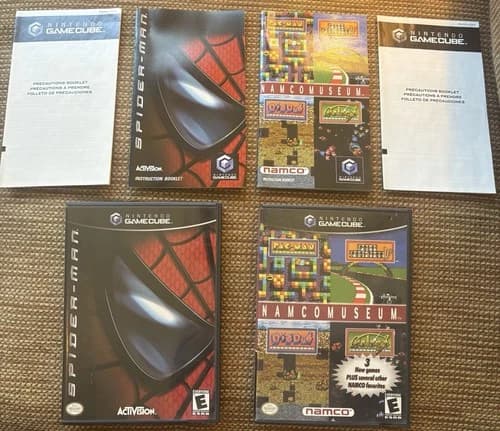 Gamecube Games (Spiderman- CIB w/ Registration, Namco Museum- CIB)